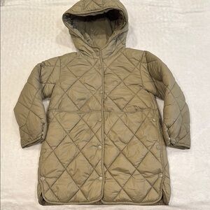 Zara Kids Quilted Hooded Jacket - Khaki Green